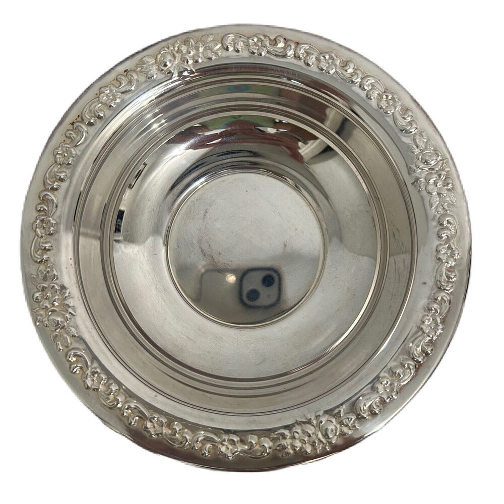 Sheridan Bowl Silverplated Floral 6.5 inch Candy Vintage Classic Elegance USA